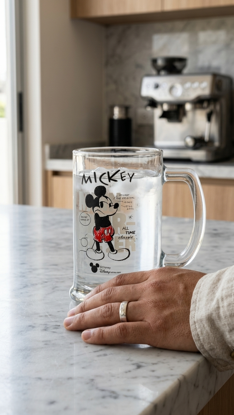 Jarrita Cervecera Disney Mickey Mouse - Vaso Alto de Vidrio 425 ml