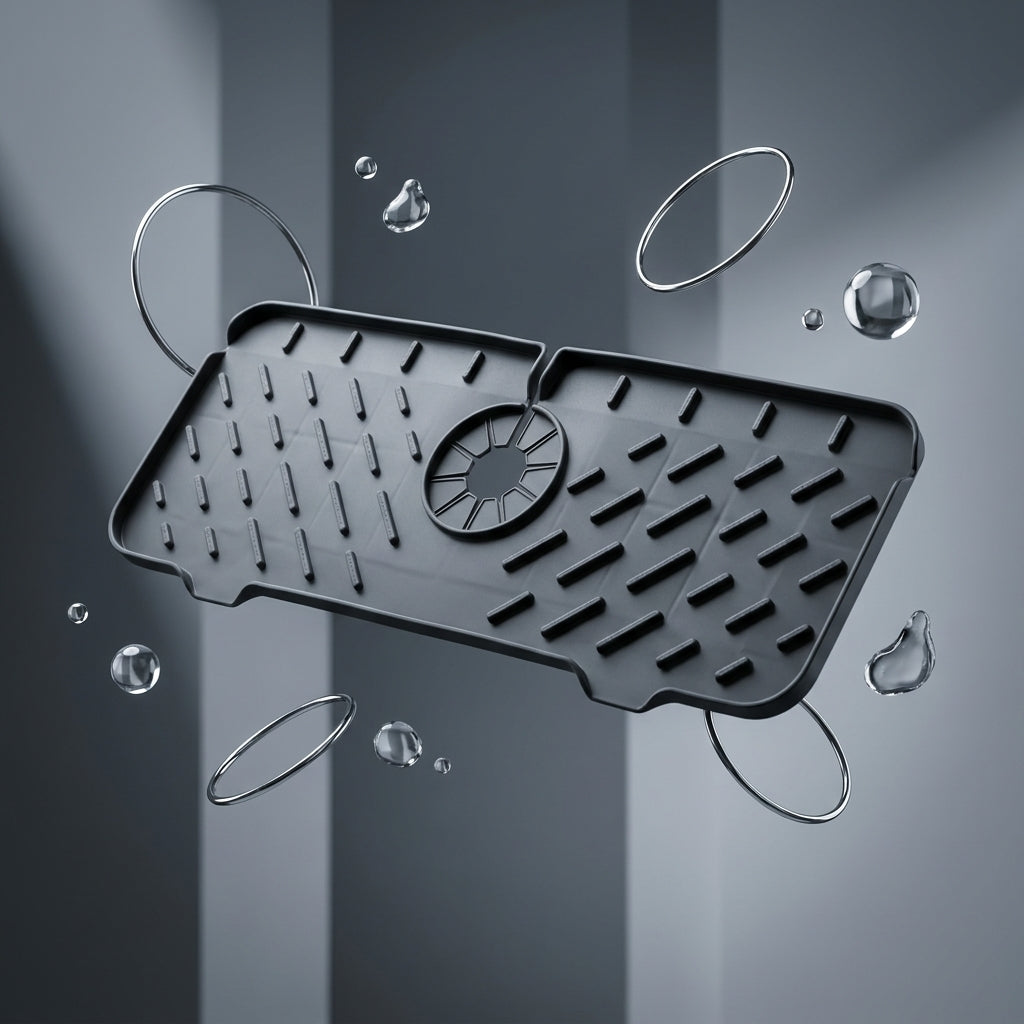 Protector de Silicona para Grifo - Tapete Antisalpicaduras con Drenaje