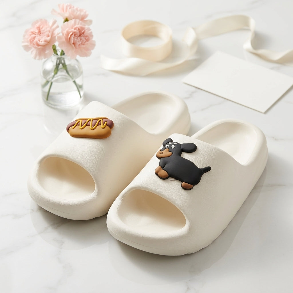 Sandalias Cloud Slides Perro Salchicha - Ultra Suaves y Ergonómicas