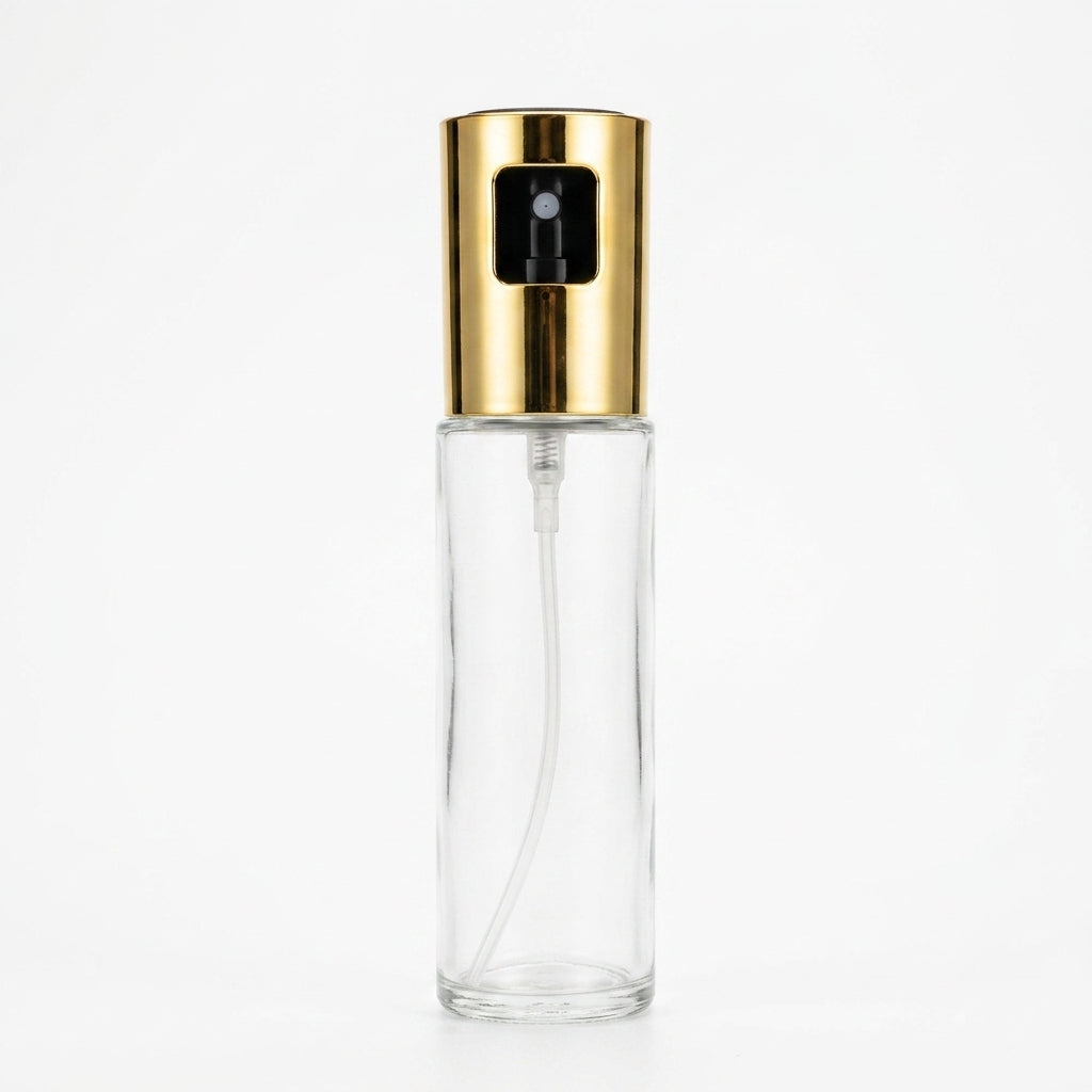 Spray Pulverizador de Aceite 100ml - Atomizador de Vidrio Dorado