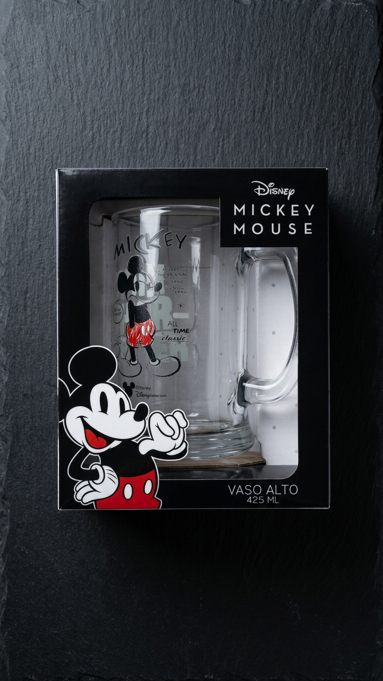 Jarrita Cervecera Disney Mickey Mouse - Vaso Alto de Vidrio 425 ml