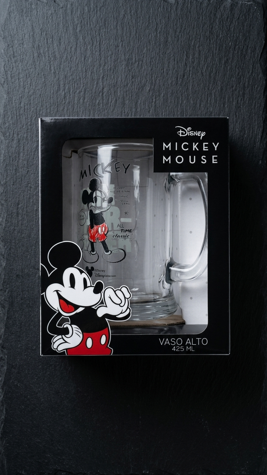Jarrita Cervecera Disney Mickey Mouse - Vaso Alto de Vidrio 425 ml