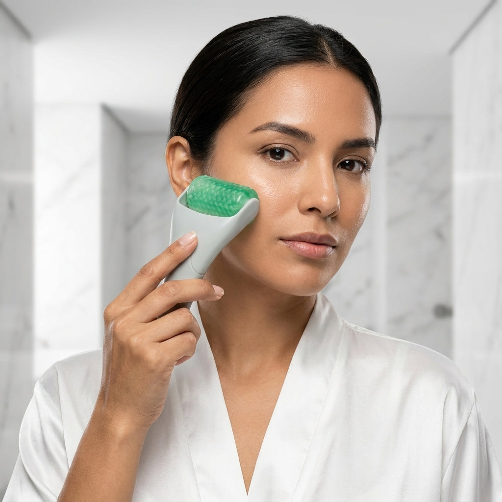Ice Roller Facial de Gel - Rodillo Frío para Desinflamar y Calmar la Piel
