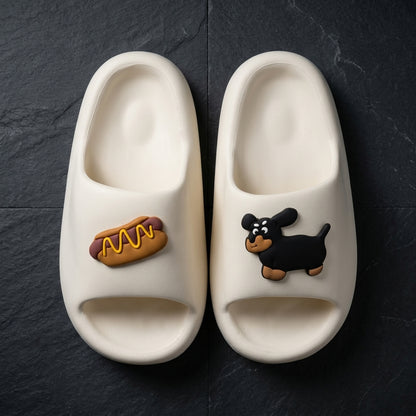 Sandalias Cloud Slides Perro Salchicha - Ultra Suaves y Ergonómicas