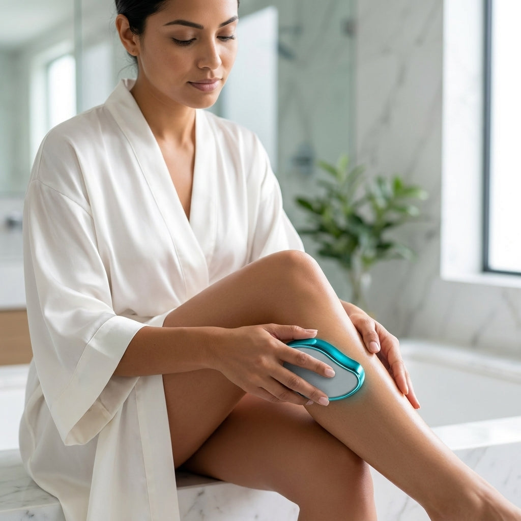 Depilador de Cristal Indoloro - Borrador de Vello y Exfoliante Suave