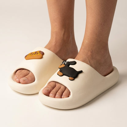 Sandalias Cloud Slides Perro Salchicha - Ultra Suaves y Ergonómicas