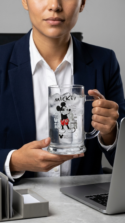 Jarrita Cervecera Disney Mickey Mouse - Vaso Alto de Vidrio 425 ml