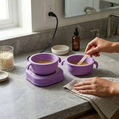 Calentador de Cera Eléctrico Pro - Olla de Silicona Flexible Lavanda