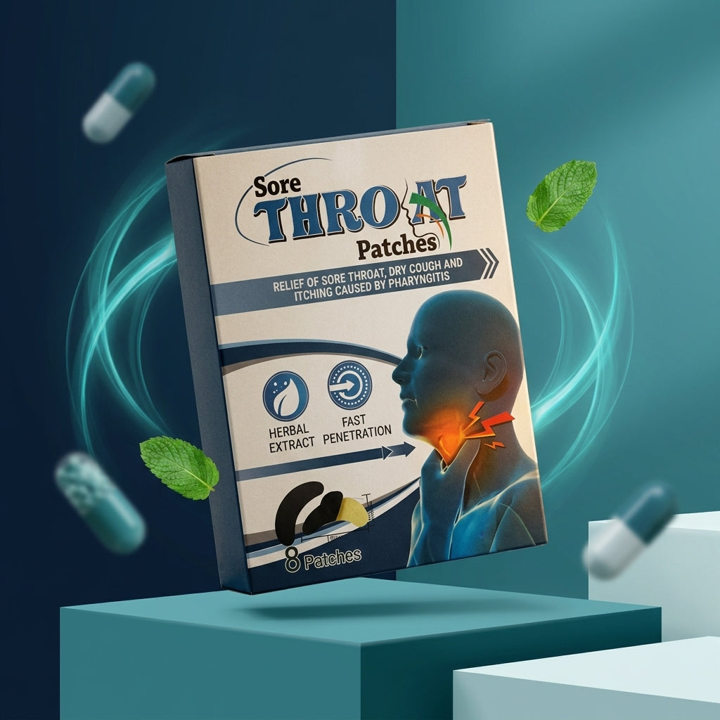 Parches para Dolor de Garganta y Tos Seca - Alivio Herbal Rápido (8 unidades)