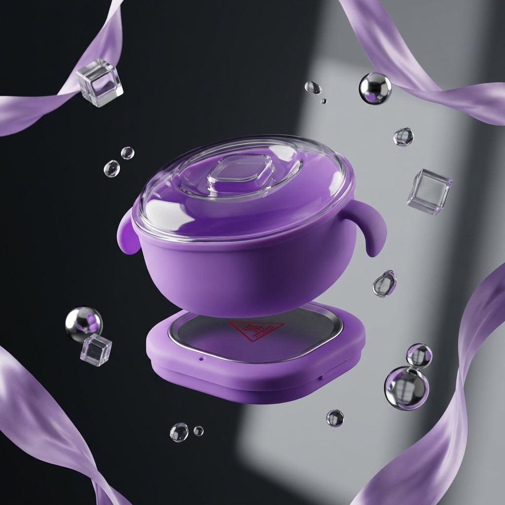 Calentador de Cera Eléctrico Pro - Olla de Silicona Flexible Lavanda